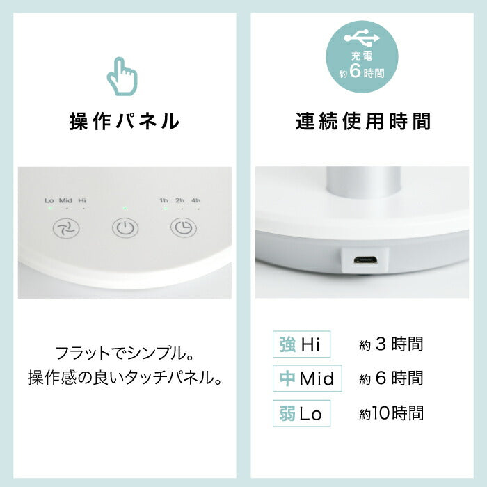 【送料無料】充電式 スタンドデスクファン 卓上扇風機 | 扇風機 冷風扇 送風 コードレス 上下角度調整 風量3段階 USB充電 タイマー パワフル 涼しい コンパクト 寝室 デスク キッチン 夏 家電 オフィス デザイン かわいい インテリア おしゃれ シンプル 新生活 スリーアップ