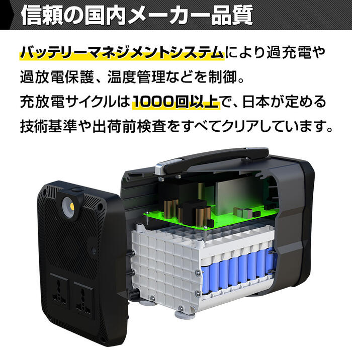 HANT ポータブル電源 300W EB50 大容量135000mAh/500Wh バッテリー 蓄電池 LEDライト 小型 軽量 充電 非常用電源 工具 スマホ充電 電気毛布 扇風機 震災対策 防災 避難所 停電 車中泊 家庭 アウトドア ソロキャン キャンプ 花見 ピクニック レジャー 一人用