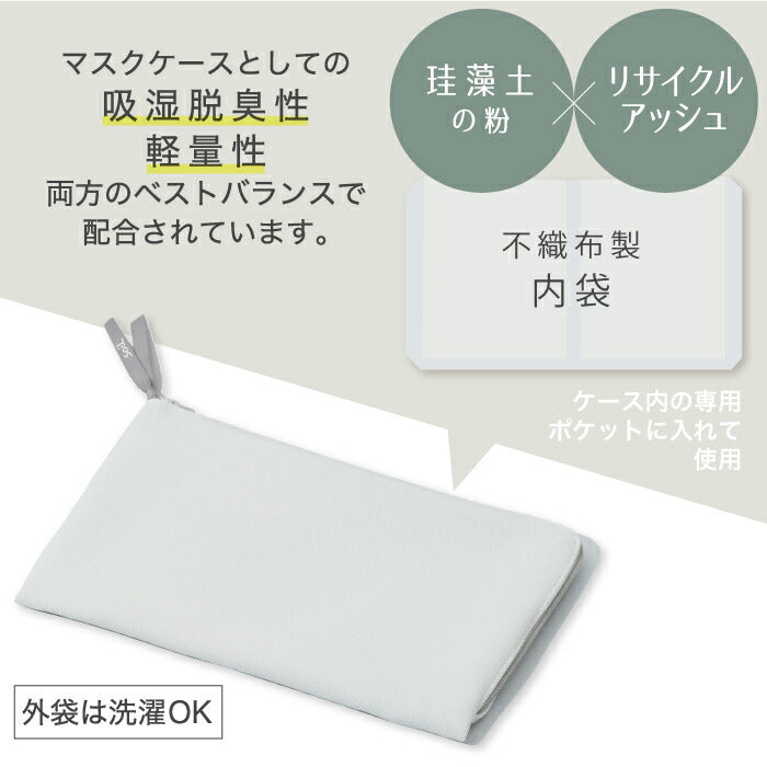 soil マスクケース 日本製 おしゃれ マスク入れ マスクポーチ 珪藻土 乾燥剤 脱臭 消臭 防臭 持ち運び 携帯用 収納 コンパクト 小物入れ ポーチ 安全 自然素材 折りたたみ マスク 洗える 一時保管 洗濯 臭い対策 トラベル 父の日 花粉症 風邪 プレゼント ソイル MASK CASE