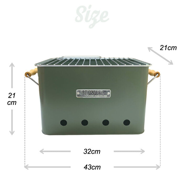 SLOWER  BBQ STOVE Alta Large | バーベキューコンロ L ストーブ 2〜4人用 卓上 ハンドル付き 焚き火台 炭焼き BBQコンロ バーベキュー用ストーブ ポータブル グリル コンパクト 小型 アウトドア キャンプ レジャー バーベキュー 釣り おしゃれ