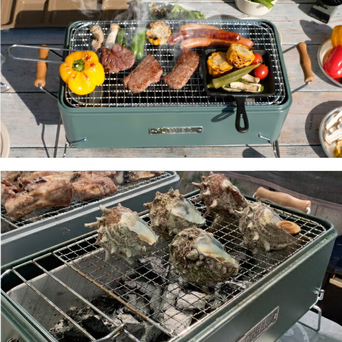 SLOWER  BBQ STOVE Alta XB | バーベキューコンロ フタ付き 脚付き ストーブ 2〜4人用 卓上 ハンドル付き 焚き火台 炭焼き BBQコンロ バーベキュー用ストーブ スリム ポータブル バーベキューグリル コンパクト 小型 アウトドア キャンプ レジャー 釣り おしゃれ