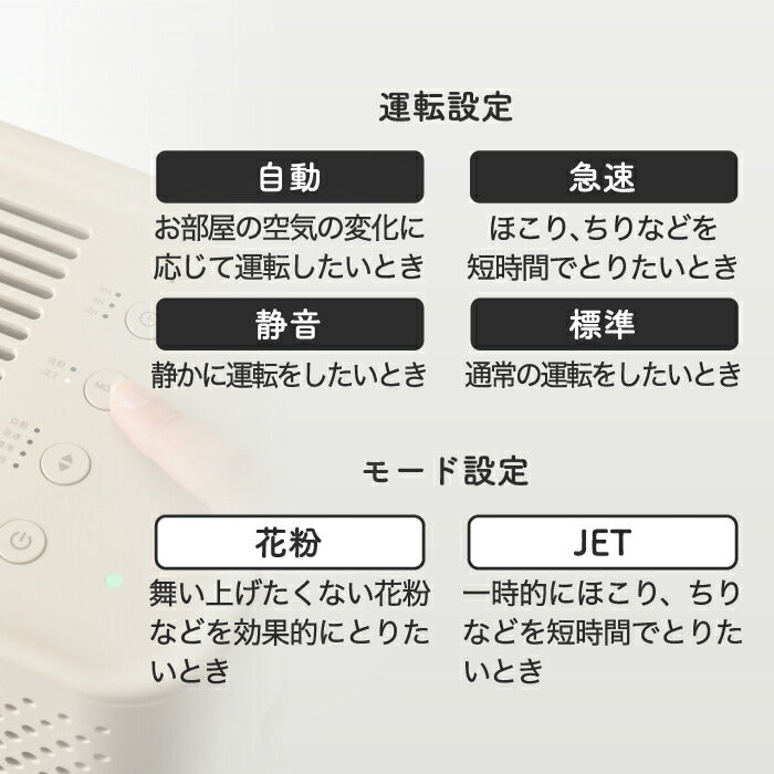 空気清浄機 花粉 ブルーノ コンパクト フロア 最大15畳 省エネ DCモーター 高機能 ジェットモード  集塵 脱臭 除菌 ウィルス対策 ハウスダスト タイマー お手入れ簡単 静音 家電 おしゃれ オフィス 寝室 子供部屋 シンプル 木目調 インテリア BRUNO