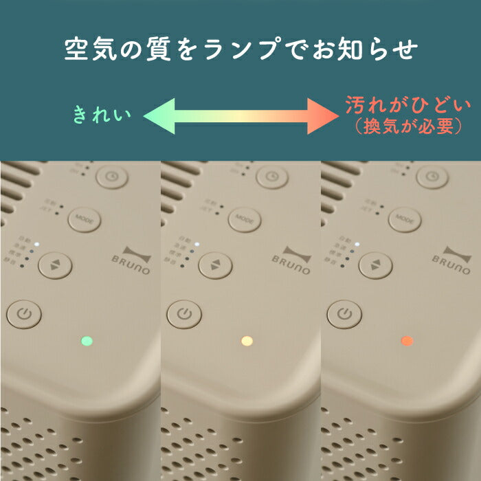 空気清浄機 花粉 ブルーノ コンパクト フロア 最大15畳 省エネ DCモーター 高機能 ジェットモード  集塵 脱臭 除菌 ウィルス対策 ハウスダスト タイマー お手入れ簡単 静音 家電 おしゃれ オフィス 寝室 子供部屋 シンプル 木目調 インテリア BRUNO