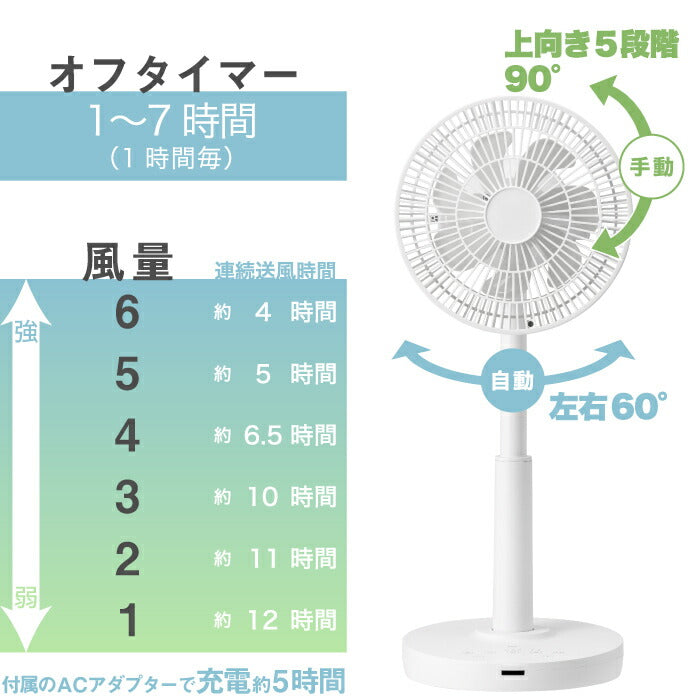 充電式 サーキュレーターファン リビングファン | アロマ対応 換気 リモコン付き 扇風機 送風 リモコン コードレス 首振り 風量6段階 USB充電 タイマー 涼しい 寝室 デスク キッチン 夏 家電 オフィス デザイン かわいい インテリア おしゃれ シンプル 新生活 スリーアップ